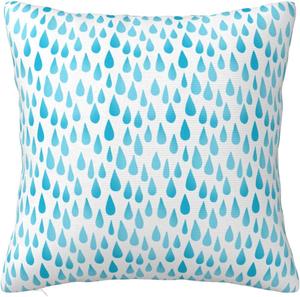 Paruiny Декоративная наволочка квадратная синяя омбре с каплями дождя White