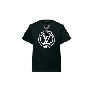 Футболка с флокированным принтом LV Louis Vuitton, черный