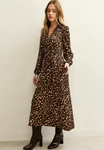 Платье-Рубашка миди с принтом и жатой текстурой New Look, Brown Pattern