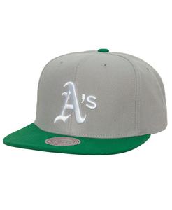 Мужская серая бейсболка Oakland Athletics Cooperstown Collection Away Snapback Mitchell & Ness