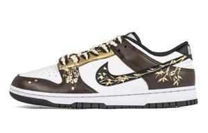 Nike Dunk устойчивые к истиранию дышащие низкие скейтборд кроссовки unisex gold brown