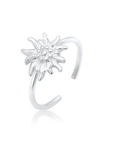 Elli Кольцо из серебра 925 пробы с изображением эдельвейса, традиционное ювелирное украшение из серебра