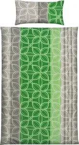 Постельное белье зелено-серое 1x 155x200 см + 1x 40x80 см Erwin Müller