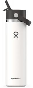 Вакуумная бутылка для воды Hydro Flask с широким горлышком и гибкой крышкой, белый