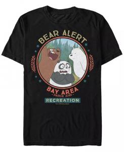 Мужская футболка We Bare Bears Bay Area Bear Alert Circle с коротким рукавом Fifth Sun, черный