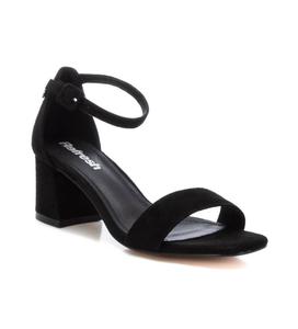 Женские замшевые босоножки на каблуке черного цвета Xti