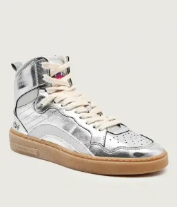 Кожаные кроссовки RIDER Dsquared2, серебро