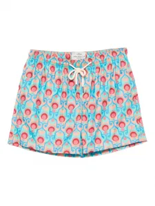 Плавки-шорты с кулиской и узором PENINSULA SWIMWEAR, красный