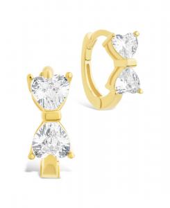 Серьги-кольца микрокольца Ravenna из стерлингового серебра с фианитами Sterling Forever, Gold