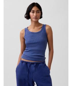 (W) Топ с ребристым вырезом-лодочкой