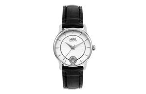 MIDO Часы Baroncelli Automatic Mechanical Movement Women's Watch Watch 33mm Silver Dial Stainless Steel Case Leather Strap, Silver Dial