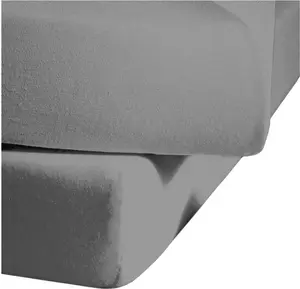 Простыня на резинке Mako сатиновая, цвет серый камень 9039 180x200 Fleuresse