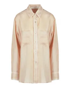 Шелковая рубашка с эффектом джинсовой ткани Jucca, оранжевый