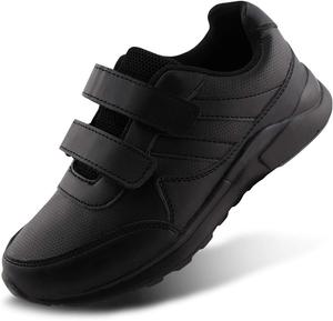 Детские школьные кроссовки JABASIC черно-белые на липучке