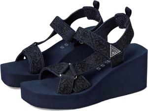 Сандалии GUESS Dawsin, цвет Black Denim Rhinestone Logo