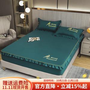 Boyang Простыня на резинке 180х200 см, однотонная, темно-зеленая, из чистого хлопка