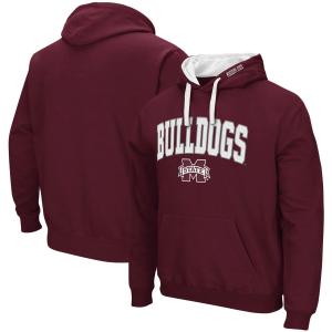 Мужской темно-бордовый пуловер с капюшоном Mississippi State Bulldogs Big & Tall Arch & Logo 2.0 Colosseum