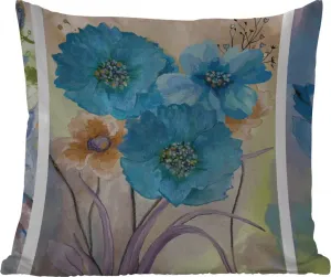 Подушка для улицы - Живопись - Масляная краска - Коллаж - Цветы - 40x40 см - Устойчива к атмосферным воздействиям - Подушка для отдыха - Подушка - Для интерьера - Обивка с изображением MuchoWow