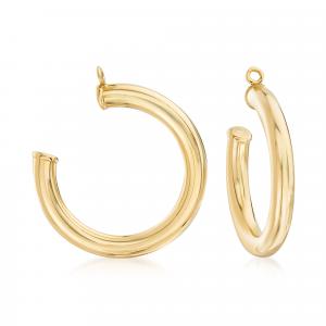 Серьги-кольца Ross-Simons из 14-каратного желтого золота Ross-Simons, желтый