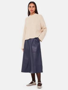 Хлопковый джемпер с ребристым воротником-гольф Whistles, Ivory