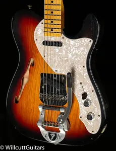 Fender Custom Shop 1968 Tele Thinline Journeyman Relic 3-цветный солнечный взрыв (555)
