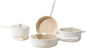Набор керамической посуды JEETEE с антипригарным покрытием, 14 предметов, белый