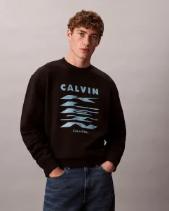 Мужская толстовка с графическим рисунком Calvin Klein Jeans, черный