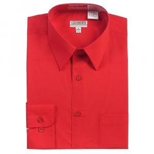 Gioberti Мужская однотонная классическая рубашка с длинными рукавами, красный