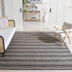 Ковер SAFAVIEH, 244 x 305 см, - коллекция Marbella - большой - Grey & Chocolate, ручной работы из шерсти, идеально для гостиной, спальни, офиса, столовой (MRB522H)