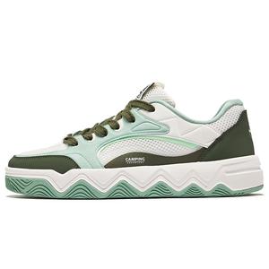 Erke Нескользящие износостойкие низкие кроссовки для скейтбординга, мужские, микрокристаллические, белые, серебристые, сосново-зеленые