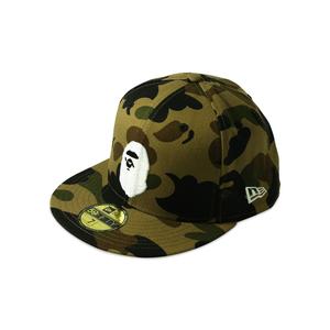 BAPE New Era 59 Fifty 1st Camo Ape Head Кепка Зеленая