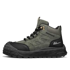 Высокие горные ботинки мужские Cushioning Abrasion Resistant Coverage WARRIOR, зеленый черный