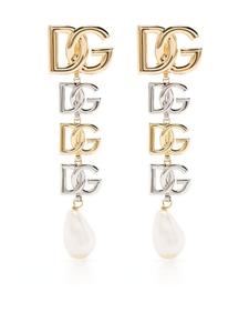 Серьги-клипсы с логотипом DG Dolce & Gabbana, золотой