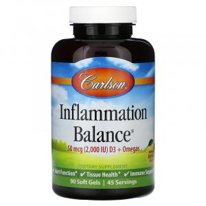 Carlson, Inflamutation Balance, натуральный лимон, 90 мягких таблеток