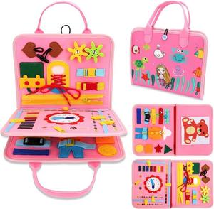 Megadidi Доска для сенсорных манипуляций Часы-пазлы Мягкий чемодан Inna marka