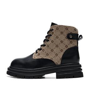 FION Короткие женские ботинки Martin 5 см, цвет черный абрикос