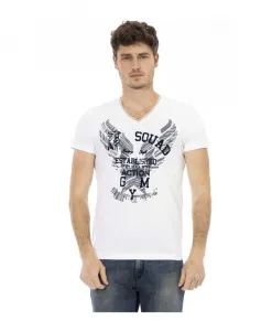 Футболка с короткими рукавами и V-образным вырезом Trussardi, белый