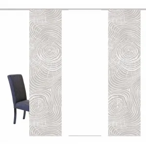 Раздвижные шторы MADERAS на липучке, комплект из 3 шт., ВxШ: 245x60 см, включая крепежные аксессуары Home Wohnideen, кремовыйово-белый