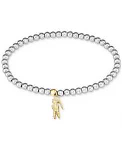 Двухцветный браслет с бусинами-шармами «Обре» Lacoste, silver