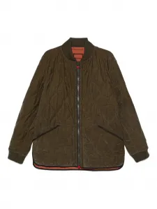 Стеганый бомбер Kiton, зеленый