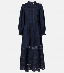 Платье миди Amelie из кружева и хлопка Ulla Johnson, Midnight