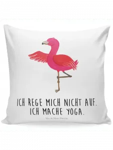 Подушка Mr & Mrs Panda 40x40 Flamingo Yoga, белый