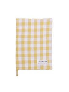 Krasilnikoff Большое клетчатое хлопчатобумажное кухонное полотенце желтого цвета