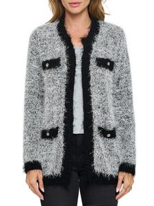 Пушистый удлиненный кардиган Renee C., цвет Black Silver