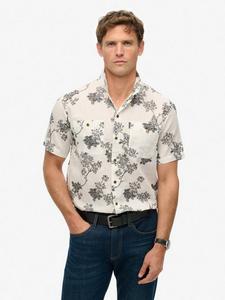 Льняная рубашка Regular Fit с тропическим цветочным принтом для пляжа Superdry, Yoshino Optic