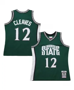 Мужская свитшот-джерси Michigan State Spartans 1999/00 Swingman Mateen Cleaves зеленого цвета Mitchell & Ness