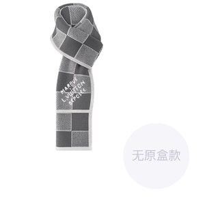 LOUIS VUITTON Шерстяной вязаный шарф мужской темно-серый