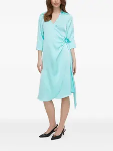 Платье с V-образным вырезом и завязкой Joop!, синий