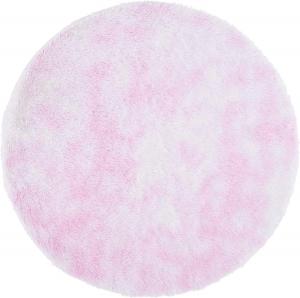 Ковер SAFAVIEH, 122 x 122 см,  Rainbow Shag Collection, круглый, розовый, противоскользящий, толщина, идеален для гостиной, столовой, спальни (RBO100U)