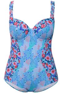 Купальник-футболка Ulla Popken, Mottled Blue